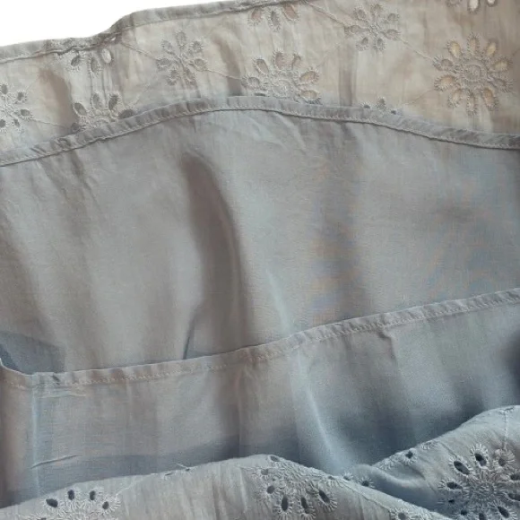 NWOT Talulah Bring Me Flowers Blue Eyelet Tiered Mini Dress Size M - Picture 7 of 11